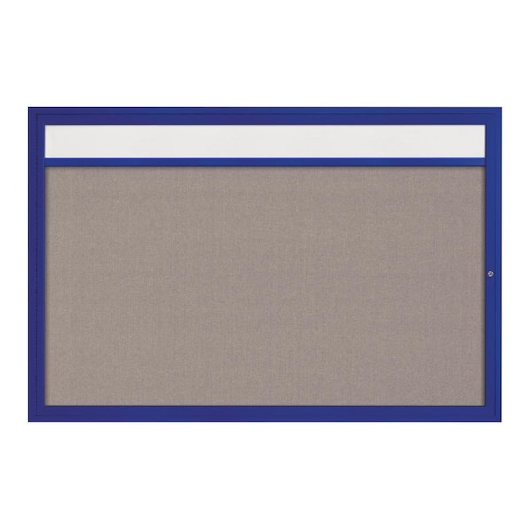 Slim Enclosed Corkboard, 36"x36", Satin Alum Frame/Surf